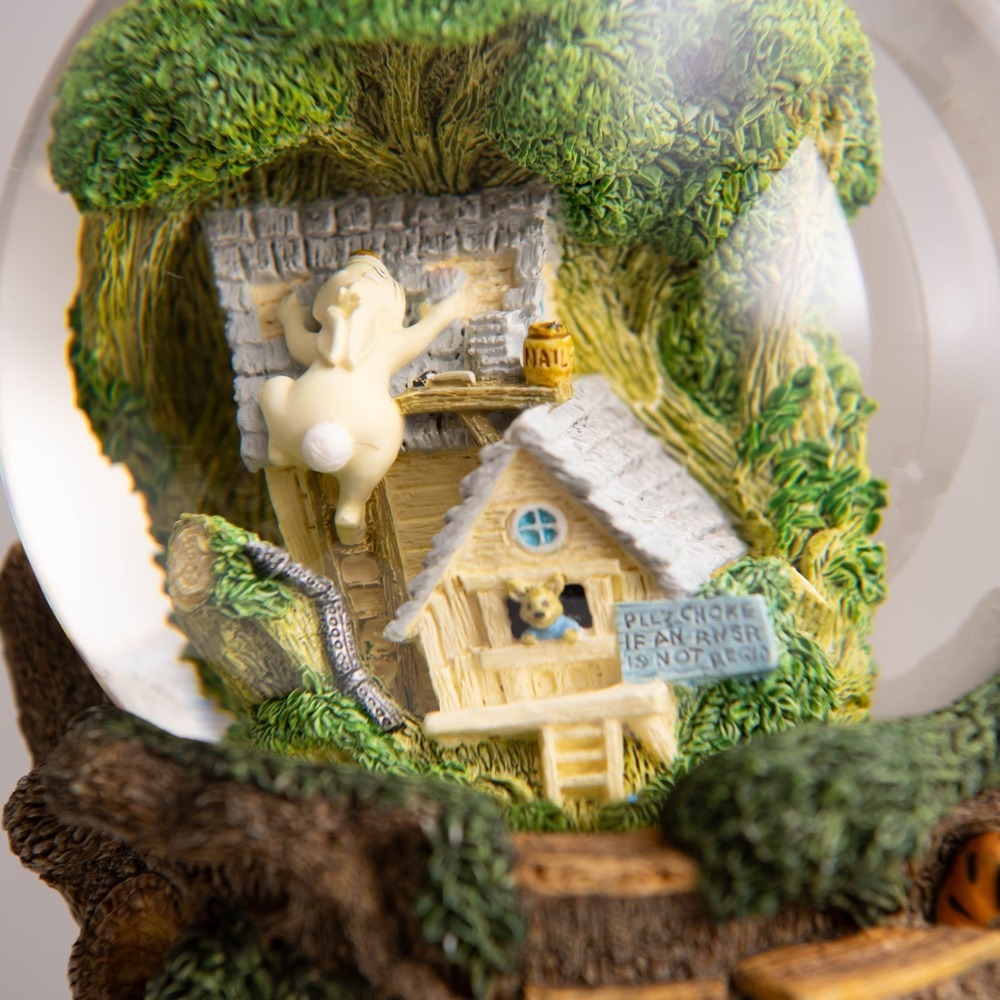VTG Winnie the Pooh Snow Globe Owls Tree House Musical Nostalgic Disney Collect - Picture 6 of 7